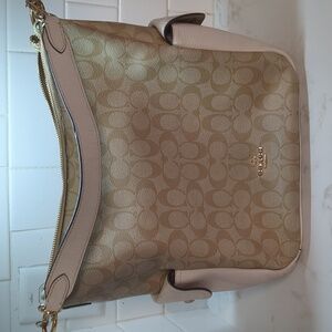 Coach Gold and Cream Shoulder Bag